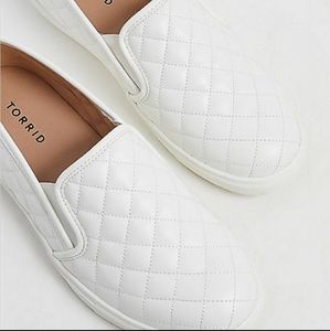 NWOT Torrid WW White Quilted slipon Sneaker